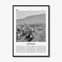 Danville Print Black and White Vermont, Danville Wall Art, Danville Poster, Danville Photo, Danville Wall Décor, Danville Map, Vermont, USA
