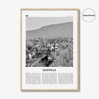 Danville Print Black and White Vermont, Danville Wall Art, Danville Poster, Danville Photo, Danville Wall Décor, Danville Map, Vermont, USA
