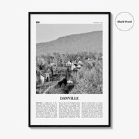Danville Print Black and White Vermont, Danville Wall Art, Danville Poster, Danville Photo, Danville Wall Décor, Danville Map, Vermont, USA