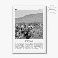Danville Print Black and White Vermont, Danville Wall Art, Danville Poster, Danville Photo, Danville Wall Décor, Danville Map, Vermont, USA