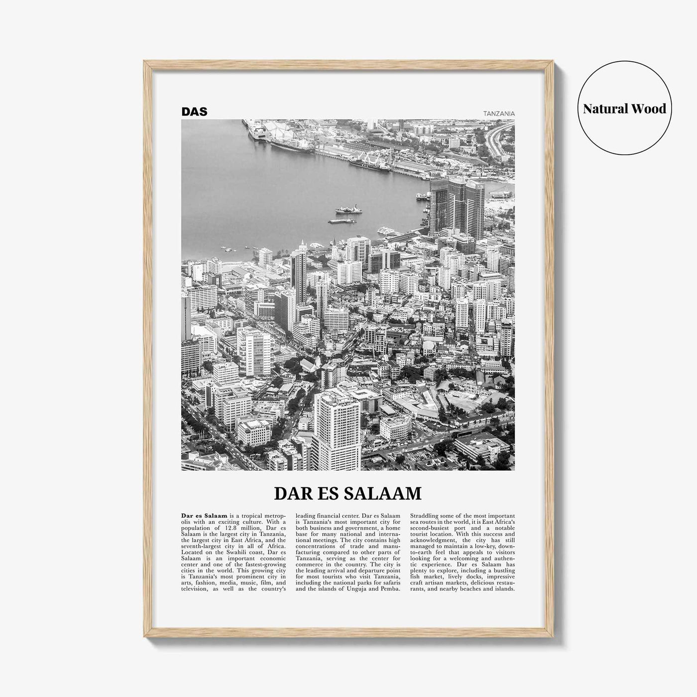 Dar es Salaam Print Black and White, Dar es Salaam Wall Art, Dar es Salaam Poster, Dar es Salaam Photo, Tanzania, Mzizima, Africa