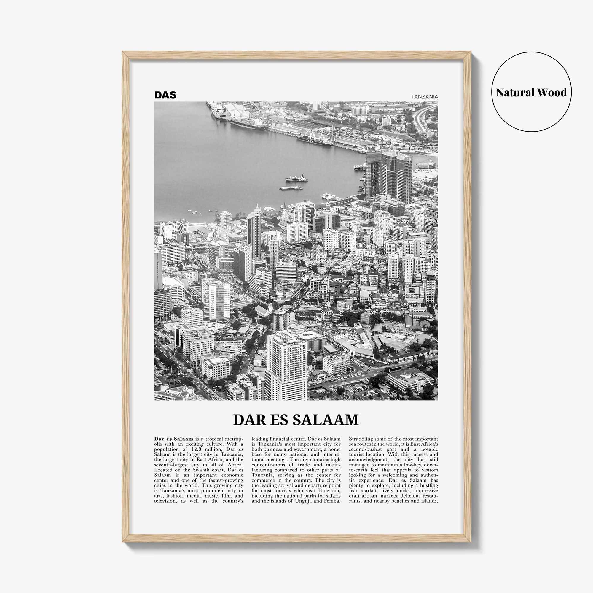 Dar es Salaam Print Black and White, Dar es Salaam Wall Art, Dar es Salaam Poster, Dar es Salaam Photo, Tanzania, Mzizima, Africa