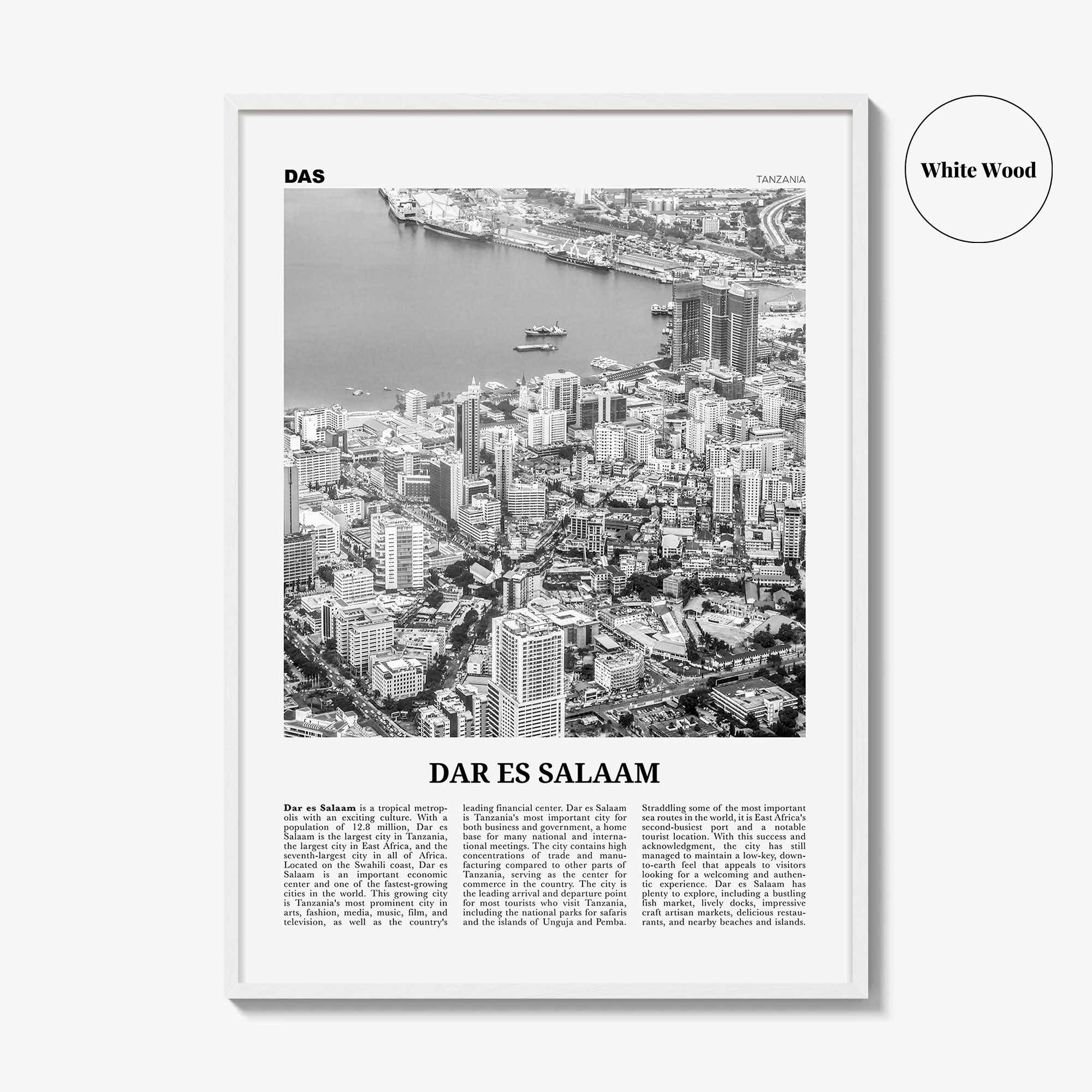 Dar es Salaam Print Black and White, Dar es Salaam Wall Art, Dar es Salaam Poster, Dar es Salaam Photo, Tanzania, Mzizima, Africa