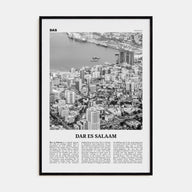 Dar es Salaam Travel B&W Poster