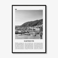 Dartmouth Print Black and White England, Dartmouth Wall Art, Dartmouth Poster, Dartmouth Photo, Dartmouth Décor, Dartmouth Map, UK