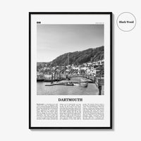 Dartmouth Print Black and White England, Dartmouth Wall Art, Dartmouth Poster, Dartmouth Photo, Dartmouth Décor, Dartmouth Map, UK