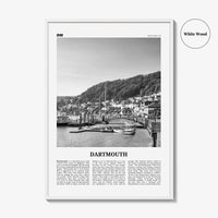 Dartmouth Print Black and White England, Dartmouth Wall Art, Dartmouth Poster, Dartmouth Photo, Dartmouth Décor, Dartmouth Map, UK