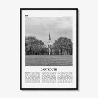 Dartmouth Print Black and White New Hampshire, Dartmouth Wall Art, Dartmouth Poster, Dartmouth Photo, Dartmouth Décor, USA