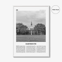 Dartmouth Print Black and White New Hampshire, Dartmouth Wall Art, Dartmouth Poster, Dartmouth Photo, Dartmouth Décor, USA