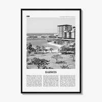 Darwin Print Black and White, Darwin Wall Art, Darwin Poster, Darwin Photo, Darwin Wall Décor, Darwin Map, Australia