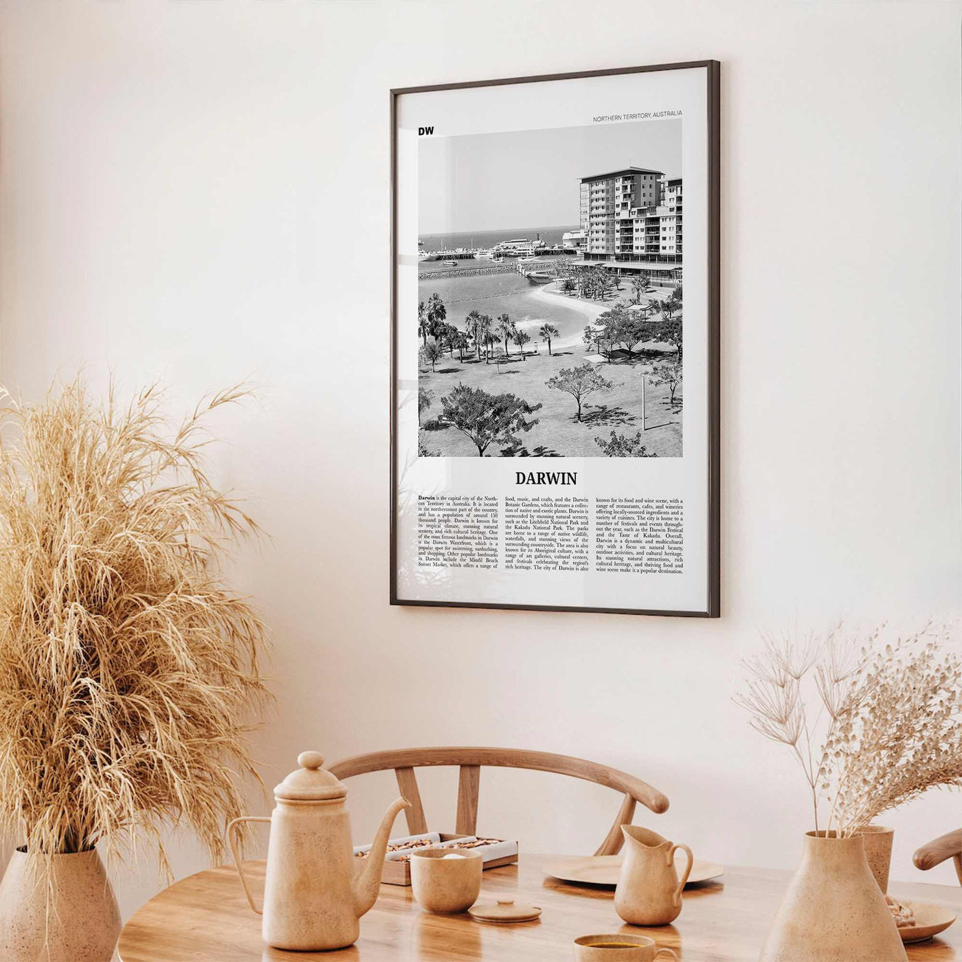 Darwin Print Black and White, Darwin Wall Art, Darwin Poster, Darwin Photo, Darwin Wall Décor, Darwin Map, Australia