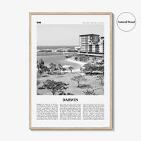 Darwin Print Black and White, Darwin Wall Art, Darwin Poster, Darwin Photo, Darwin Wall Décor, Darwin Map, Australia