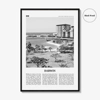 Darwin Print Black and White, Darwin Wall Art, Darwin Poster, Darwin Photo, Darwin Wall Décor, Darwin Map, Australia
