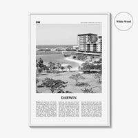 Darwin Print Black and White, Darwin Wall Art, Darwin Poster, Darwin Photo, Darwin Wall Décor, Darwin Map, Australia