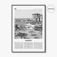 Darwin Print Black and White, Darwin Wall Art, Darwin Poster, Darwin Photo, Darwin Wall Décor, Darwin Map, Australia