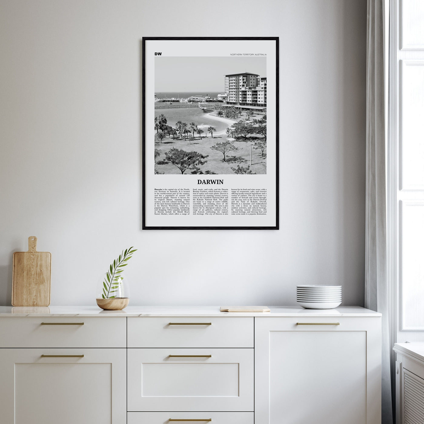 Darwin Travel B&W Poster
