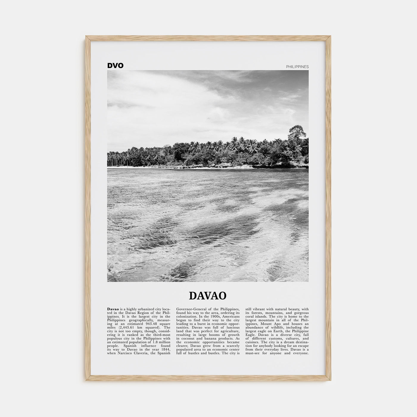 Davao Travel B&W Poster