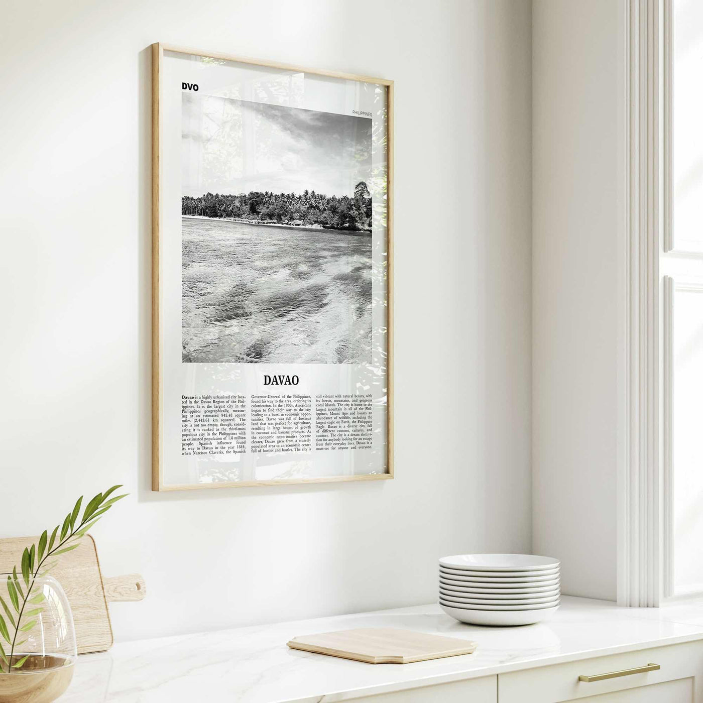 Davao Print Black and White, Davao Wall Art, Davao Poster, Davao Photo, Davao Wall Décor, Dakbayan sa Dabaw, Philippines