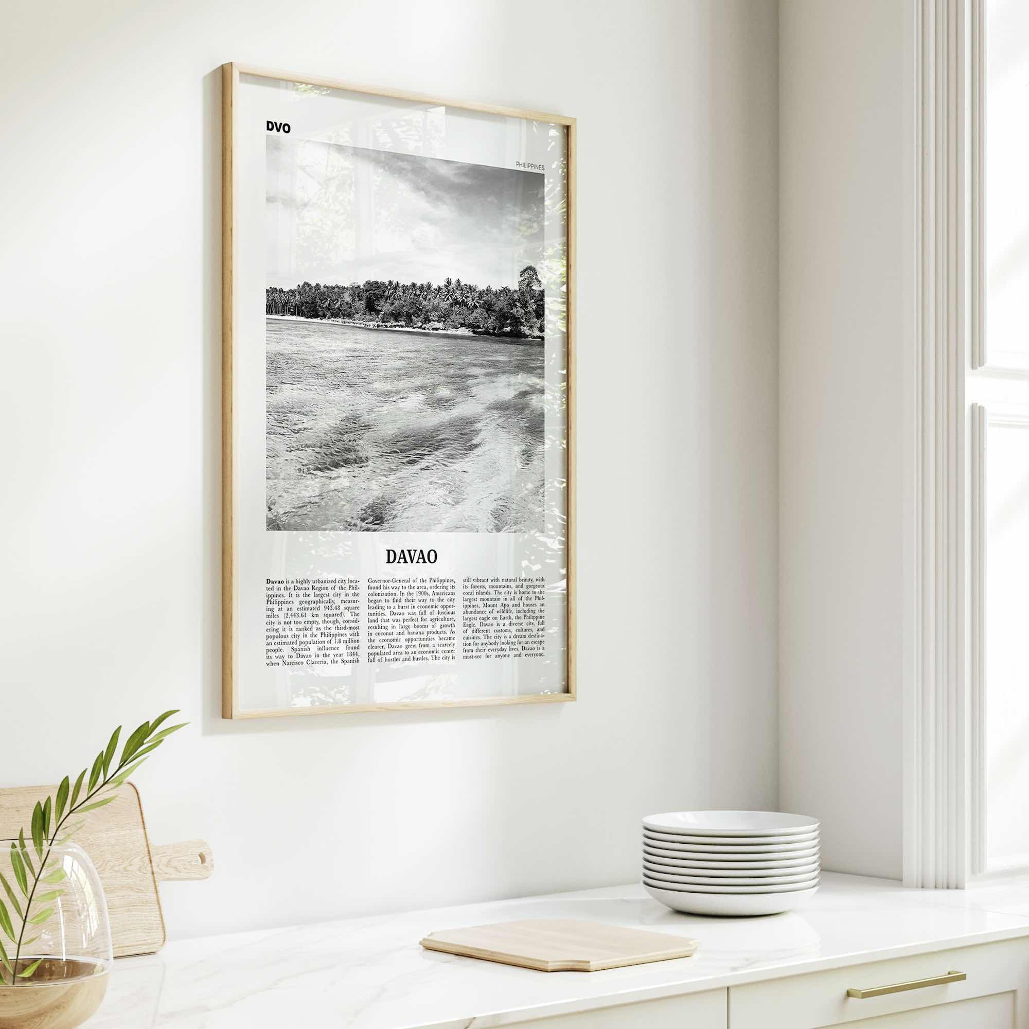 Davao Print Black and White, Davao Wall Art, Davao Poster, Davao Photo, Davao Wall Décor, Dakbayan sa Dabaw, Philippines