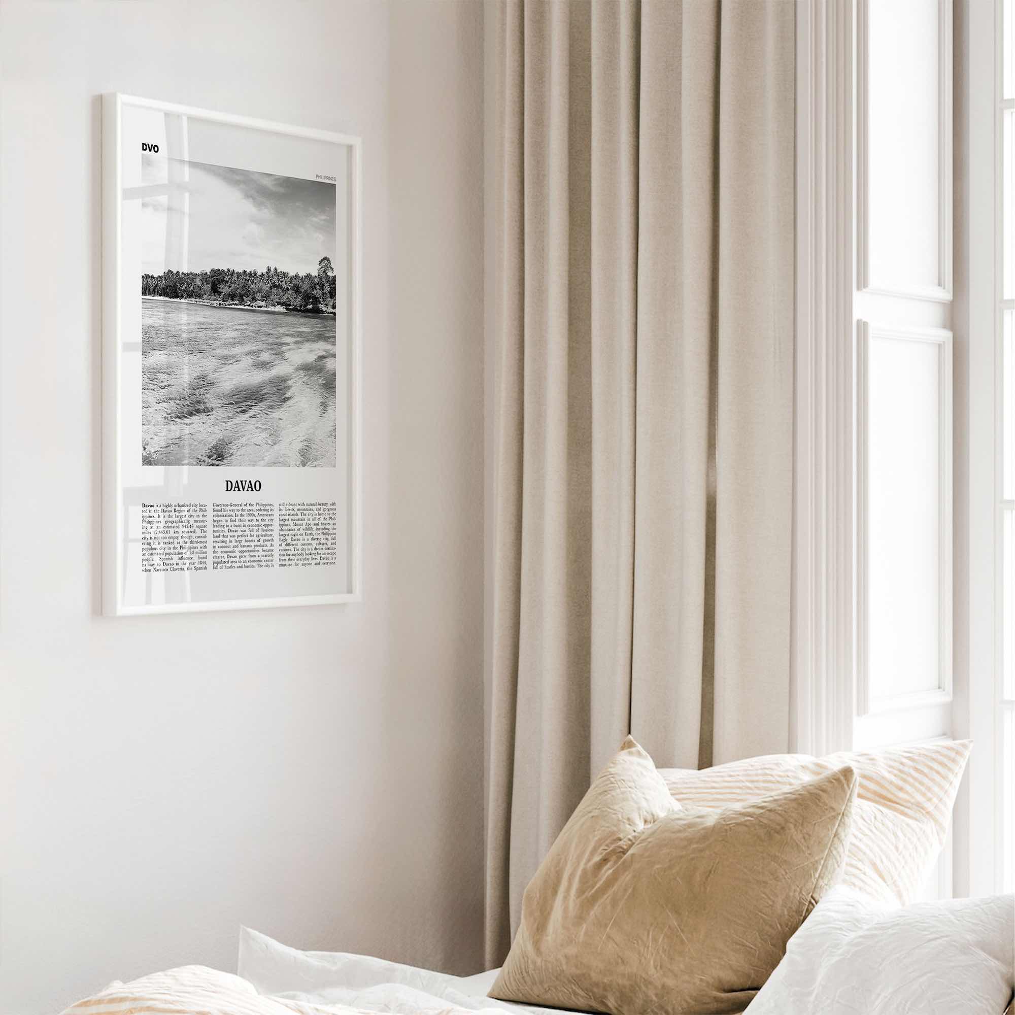 Davao Print Black and White, Davao Wall Art, Davao Poster, Davao Photo, Davao Wall Décor, Dakbayan sa Dabaw, Philippines