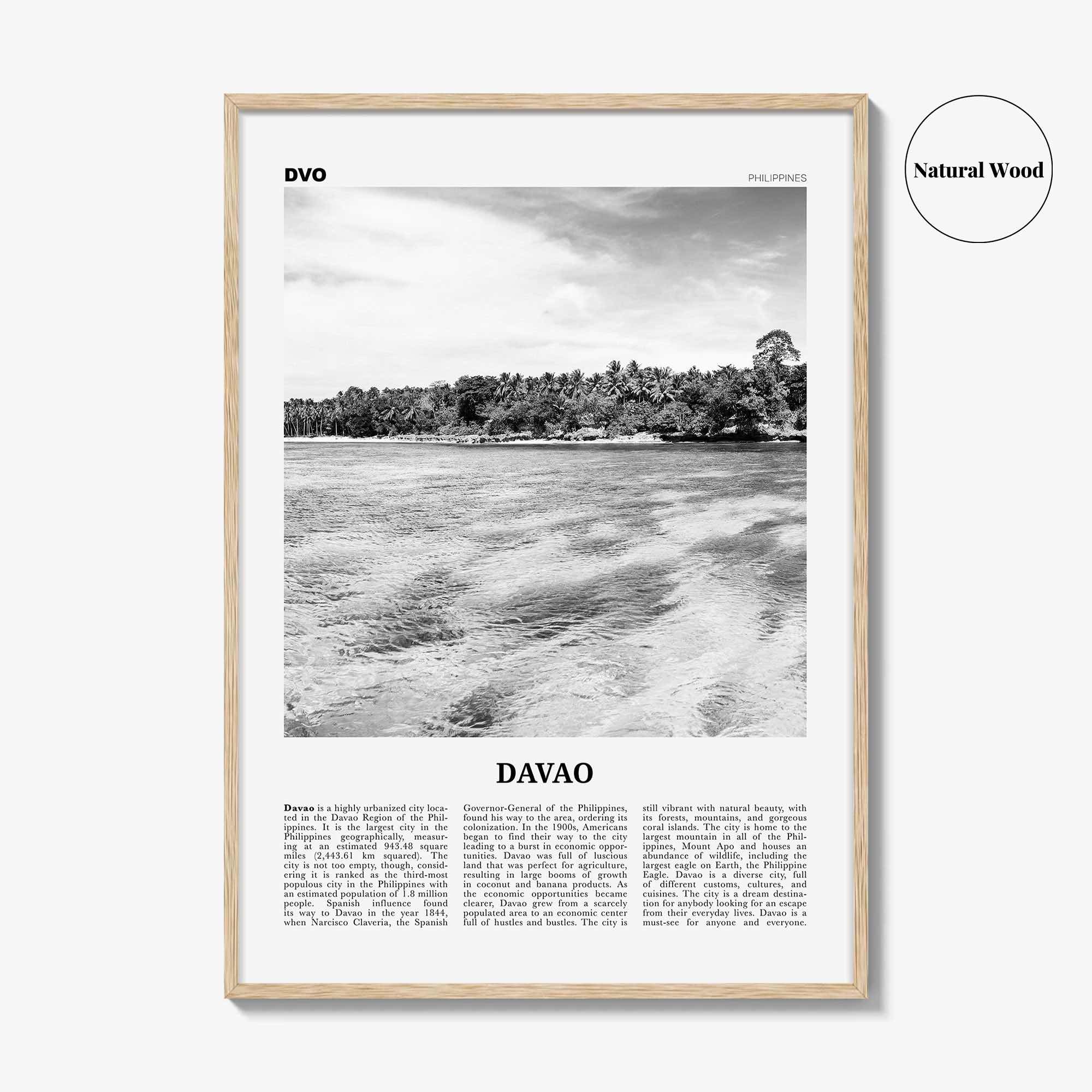 Davao Print Black and White, Davao Wall Art, Davao Poster, Davao Photo, Davao Wall Décor, Dakbayan sa Dabaw, Philippines