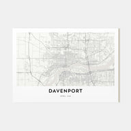 Davenport Map Landscape Poster