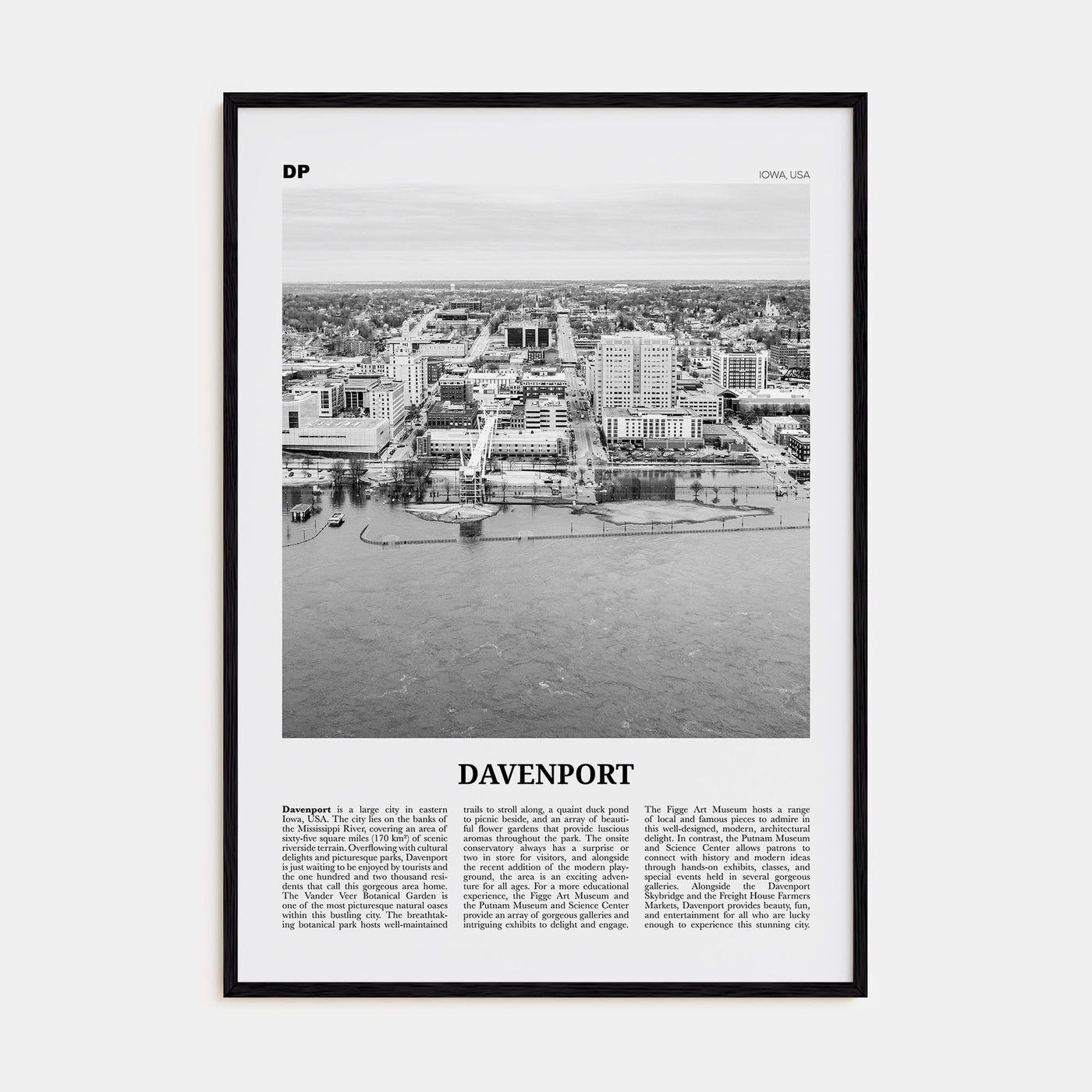 Davenport Travel B&W Poster