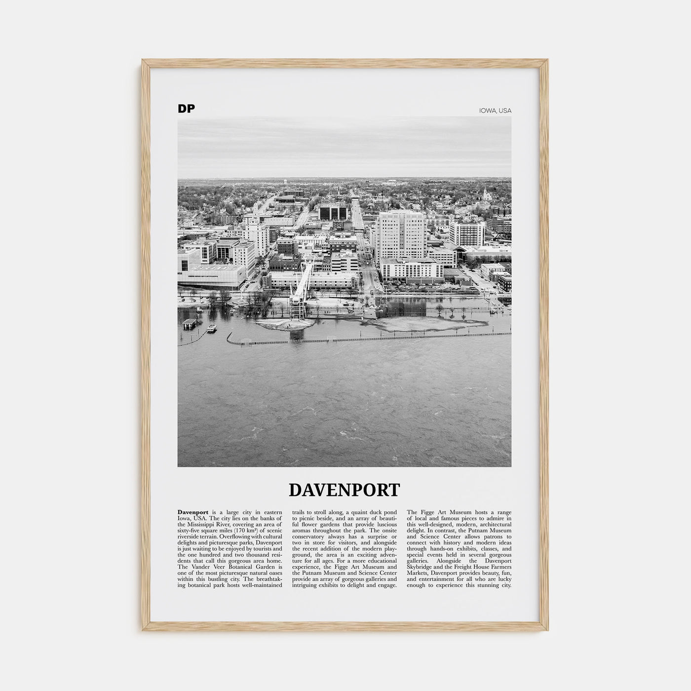 Davenport Travel B&W Poster