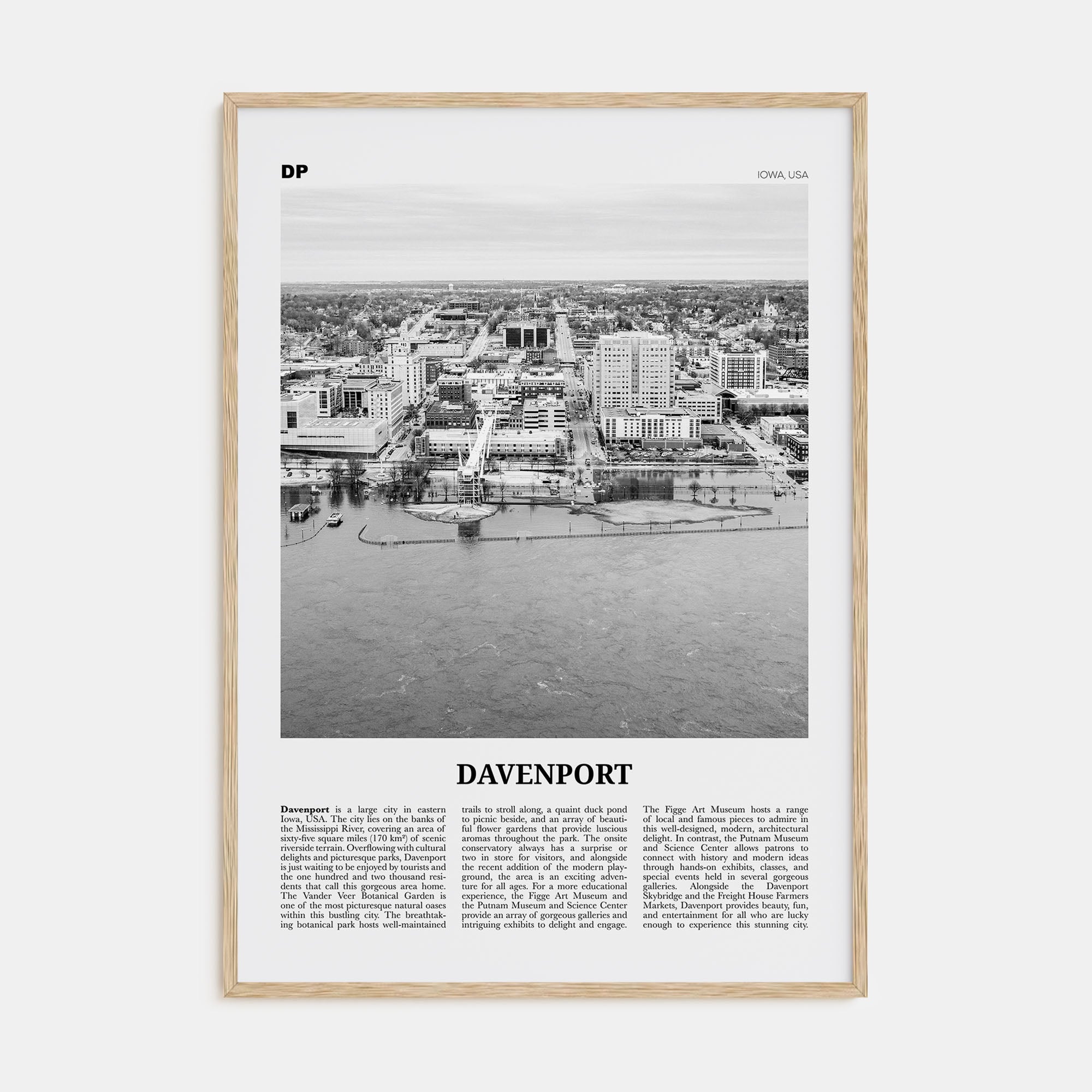 Davenport Travel B&W Poster