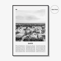 Davis Print Black and White, Davis Wall Art, Davis Poster, Davis Photo, Davis Wall Décor, California, USA, United States