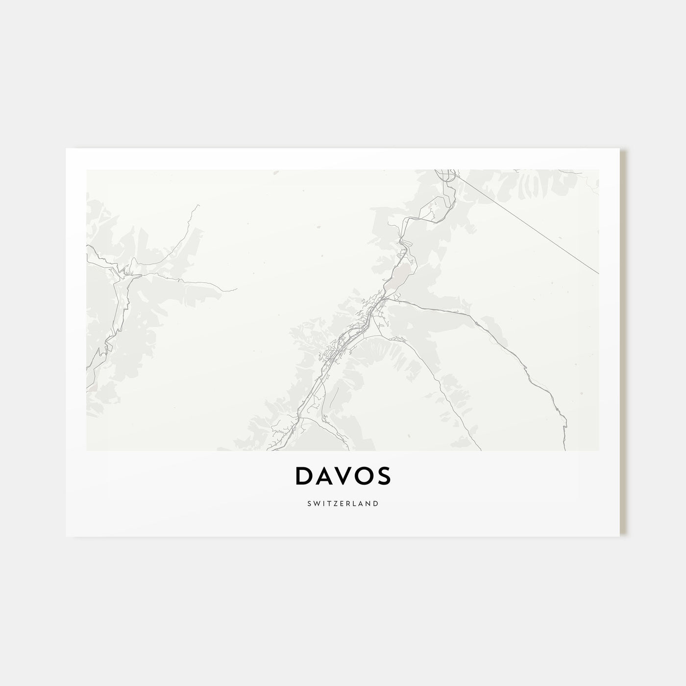 Davos Map Landscape Poster