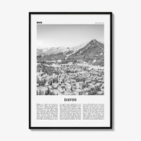 Davos Print Black and White, Davos Wall Art, Davos Poster, Davos Photo, Davos Wall Décor, Tavau, Switzerland, Graubünden