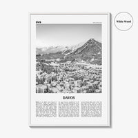 Davos Print Black and White, Davos Wall Art, Davos Poster, Davos Photo, Davos Wall Décor, Tavau, Switzerland, Graubünden