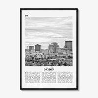 Dayton Print Black and White, Dayton Wall Art, Dayton Poster, Dayton Photo, Dayton Wall Décor, Ohio, USA, United States, North America
