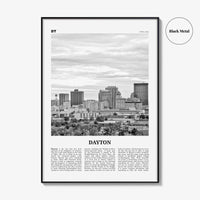 Dayton Print Black and White, Dayton Wall Art, Dayton Poster, Dayton Photo, Dayton Wall Décor, Ohio, USA, United States, North America