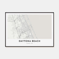 Daytona Beach Map Landscape Poster