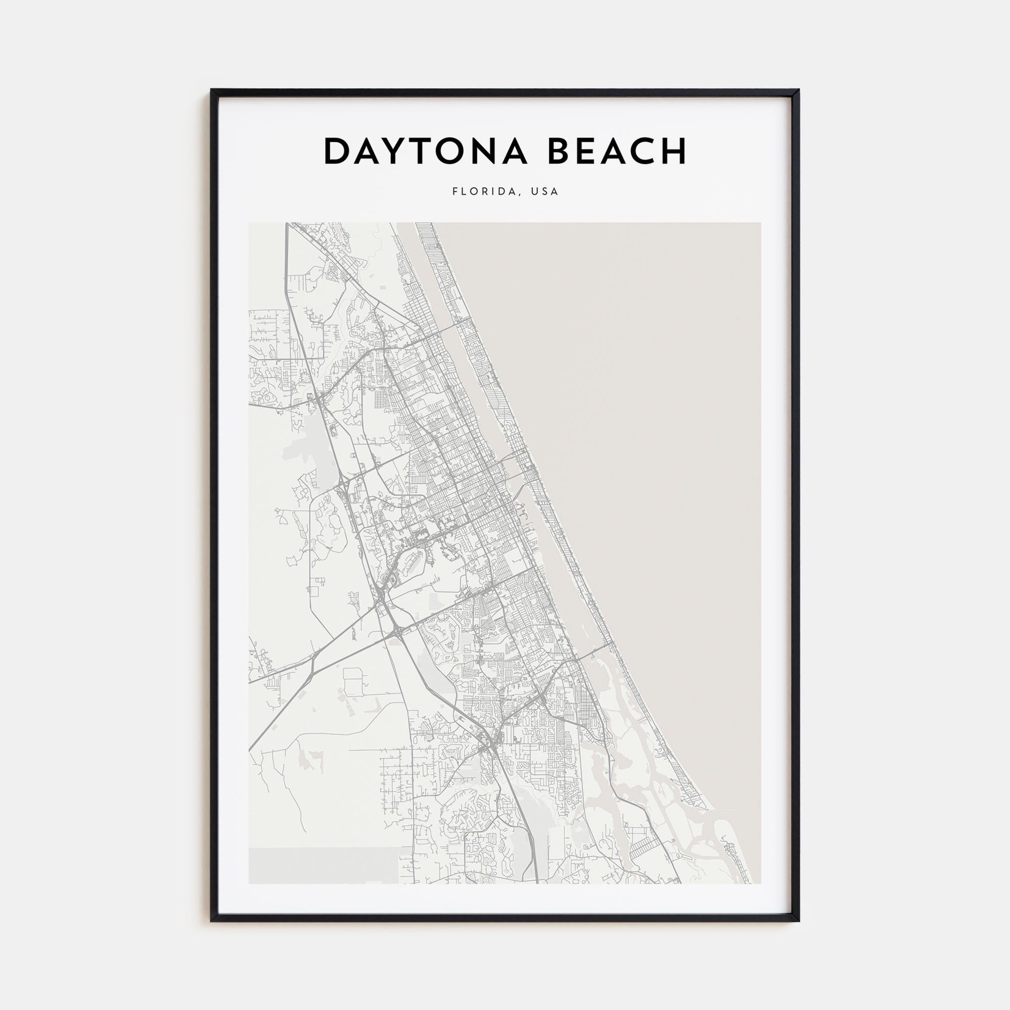 Daytona Beach Map Portrait Poster