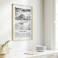 Daytona Beach Print Black and White, Daytona Beach Wall Art, Daytona Beach Poster, Daytona Beach Photo, Daytona Beach Map, Florida, USA