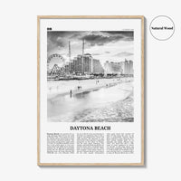 Daytona Beach Print Black and White, Daytona Beach Wall Art, Daytona Beach Poster, Daytona Beach Photo, Daytona Beach Map, Florida, USA