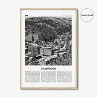 Deadwood Print Black and White, Deadwood Wall Art, Deadwood Poster, Deadwood Photo, Deadwood Wall Décor, Deadwood Map, South Dakota, USA