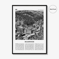 Deadwood Print Black and White, Deadwood Wall Art, Deadwood Poster, Deadwood Photo, Deadwood Wall Décor, Deadwood Map, South Dakota, USA
