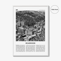 Deadwood Print Black and White, Deadwood Wall Art, Deadwood Poster, Deadwood Photo, Deadwood Wall Décor, Deadwood Map, South Dakota, USA