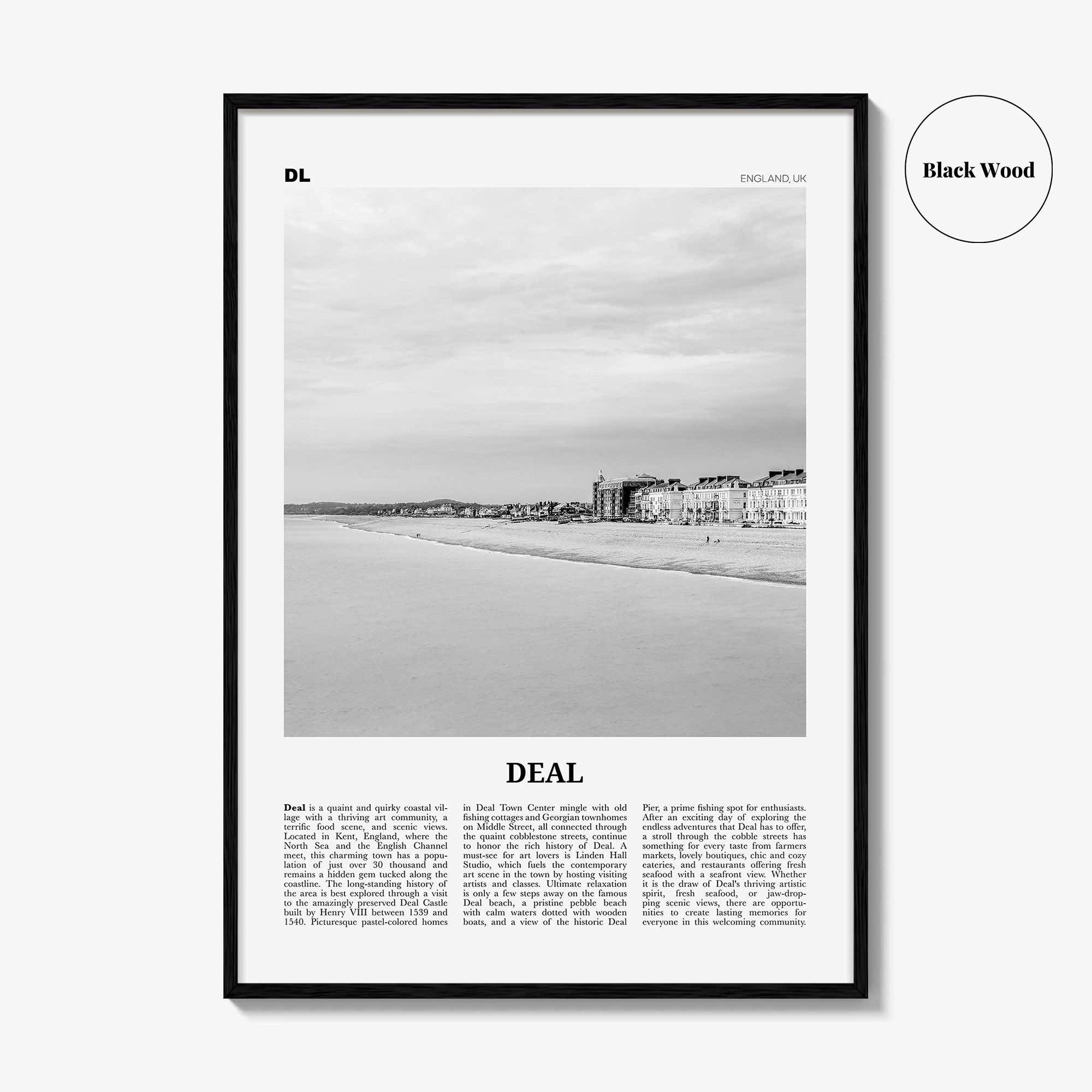 Deal Print Black and White, Deal Wall Art, Deal Poster, Deal Photo, Deal Wall Décor, England, UK, United Kingdom, Dover, Kent
