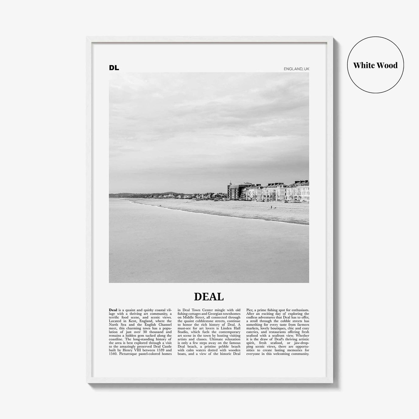 Deal Print Black and White, Deal Wall Art, Deal Poster, Deal Photo, Deal Wall Décor, England, UK, United Kingdom, Dover, Kent