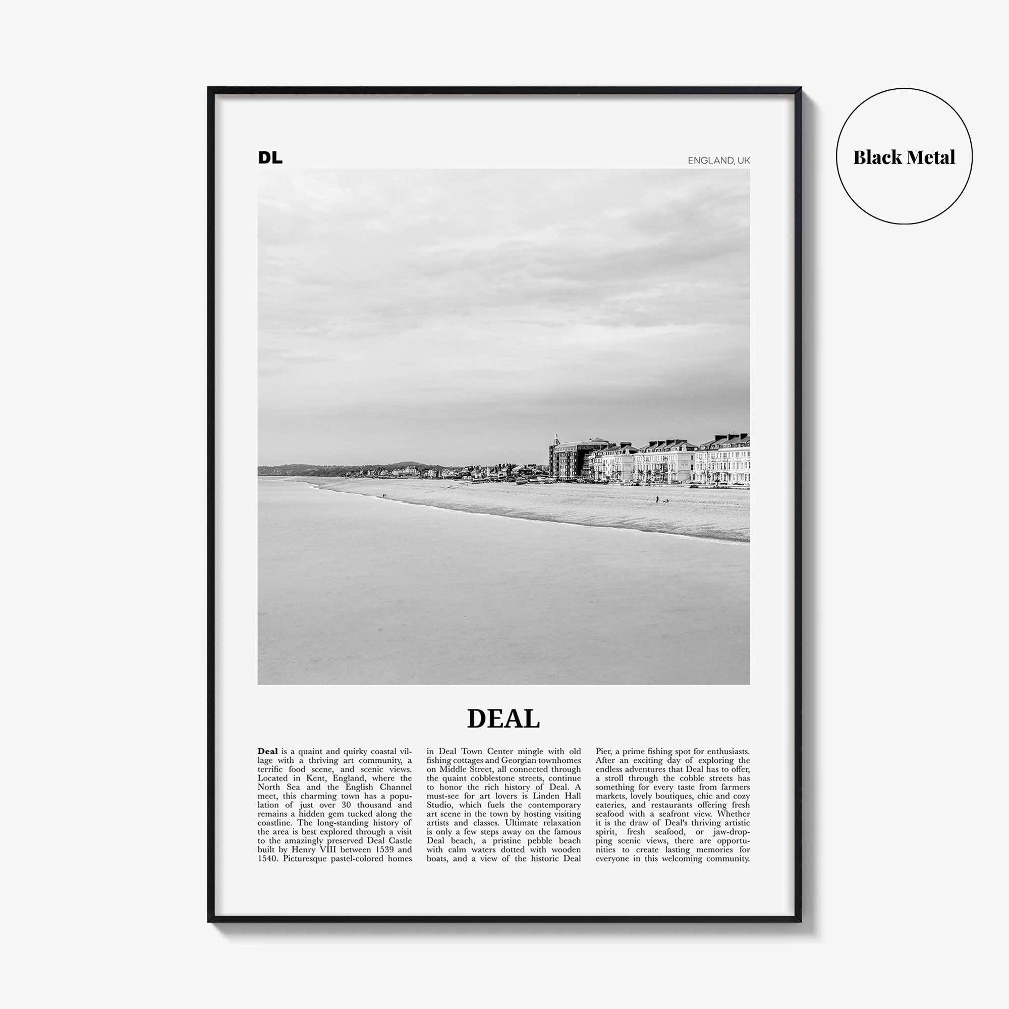 Deal Print Black and White, Deal Wall Art, Deal Poster, Deal Photo, Deal Wall Décor, England, UK, United Kingdom, Dover, Kent