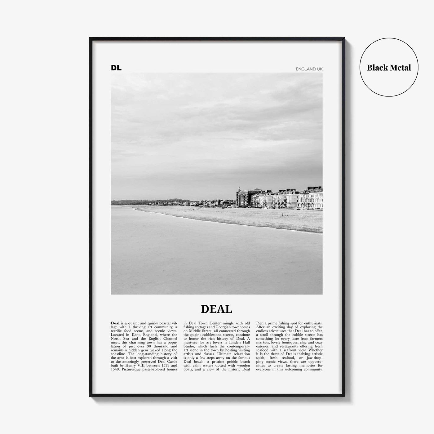 Deal Print Black and White, Deal Wall Art, Deal Poster, Deal Photo, Deal Wall Décor, England, UK, United Kingdom, Dover, Kent