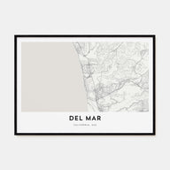 Del Mar Map Landscape Poster