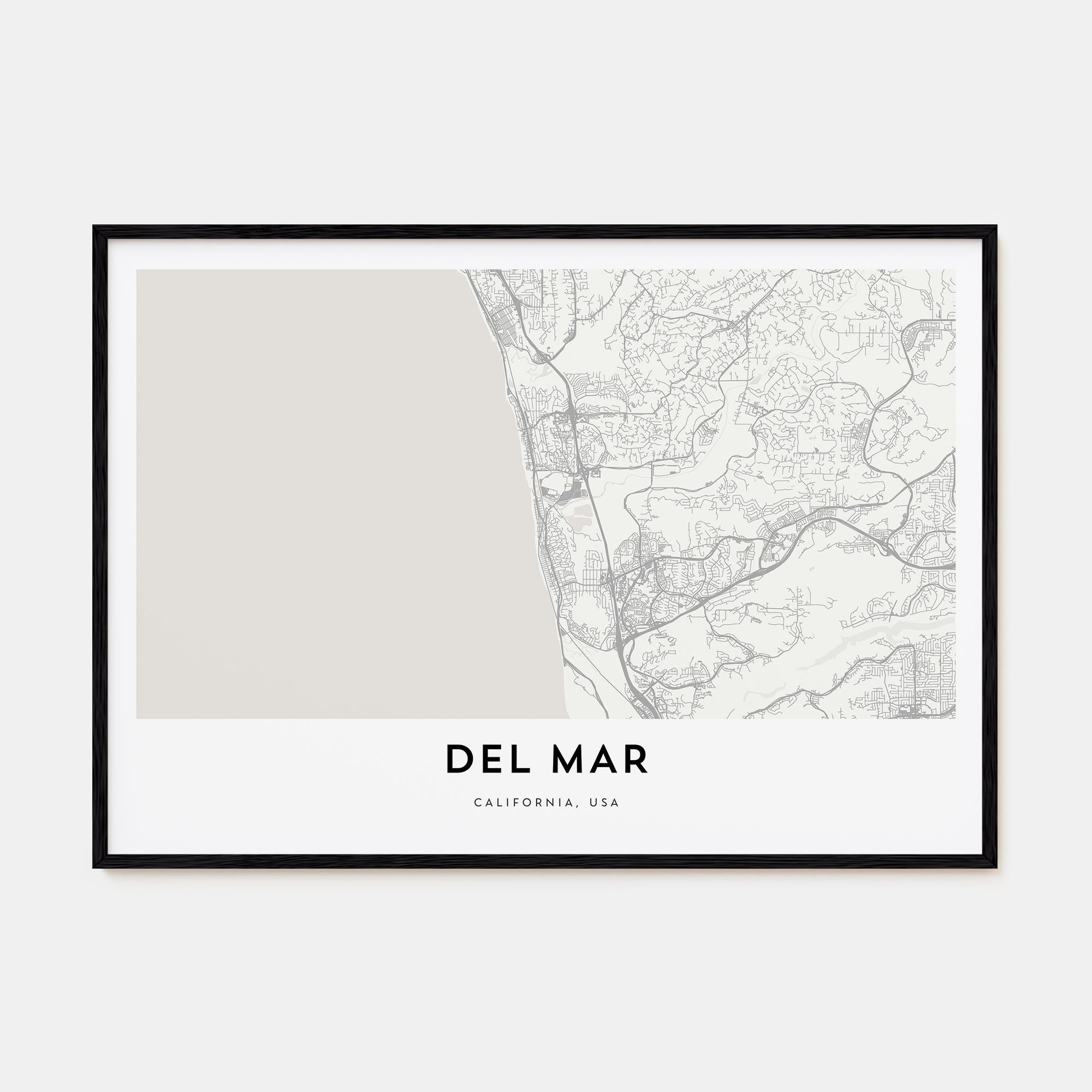 Del Mar Map Landscape Poster