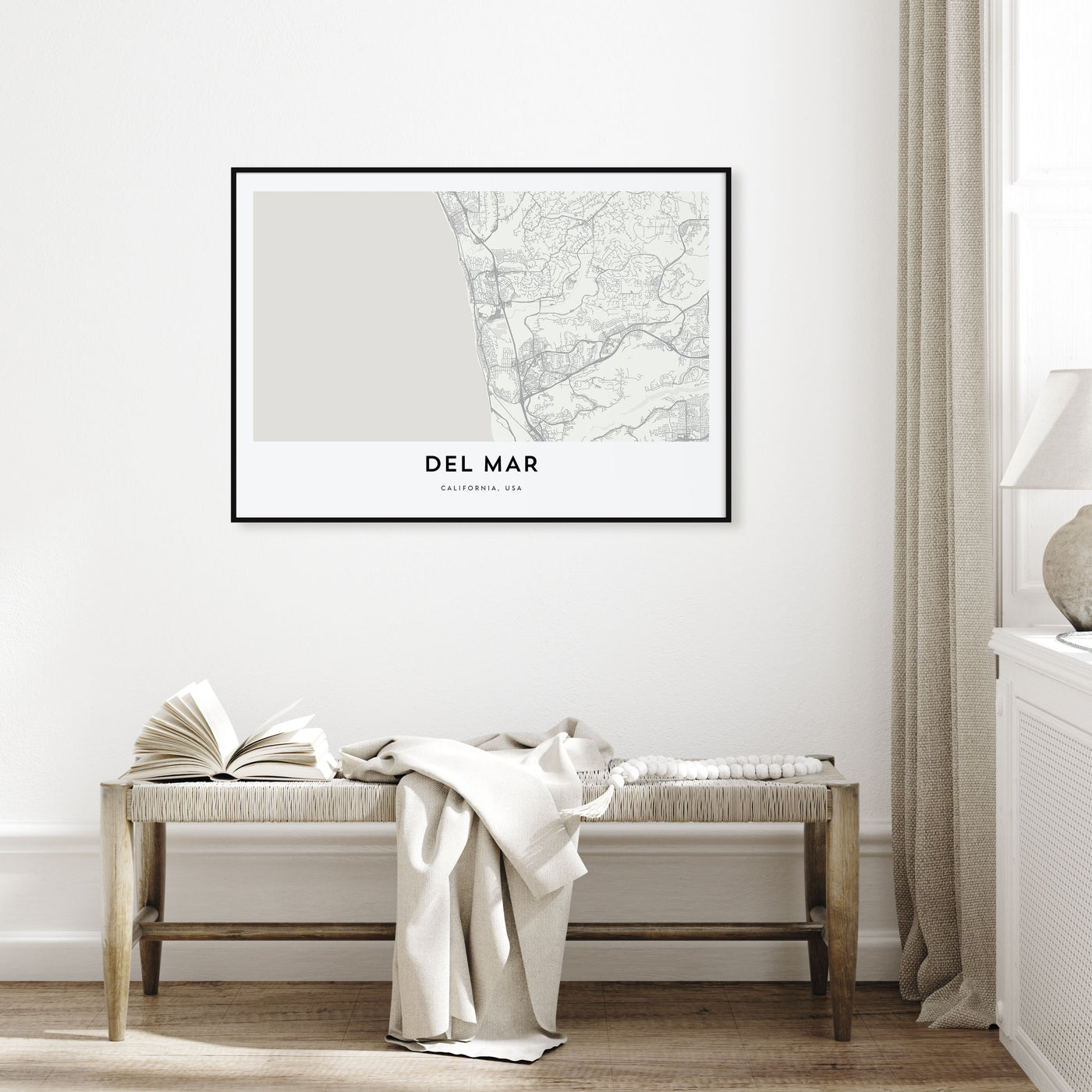 Del Mar Map Landscape Poster