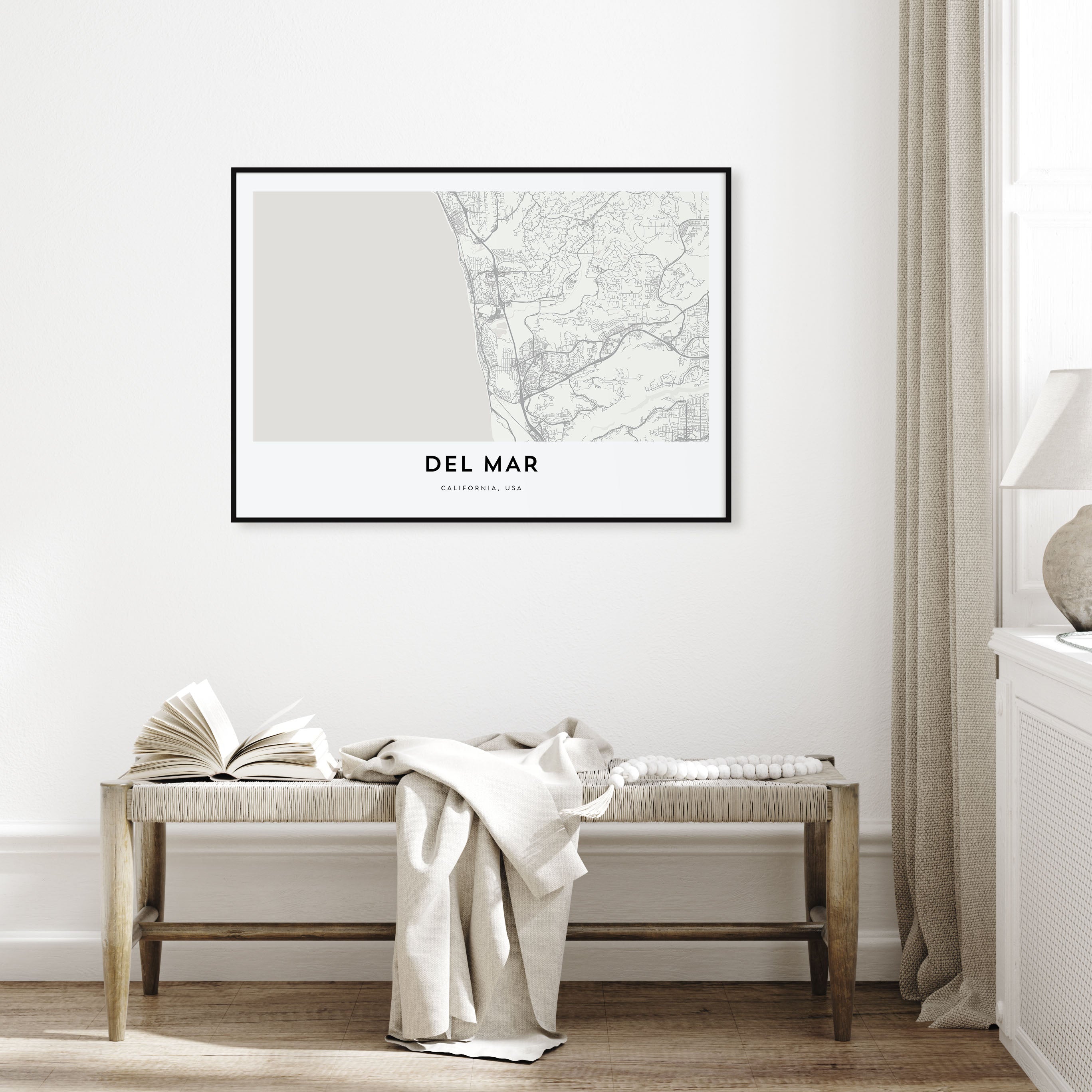 Del Mar Map Landscape Poster